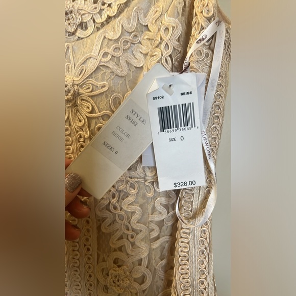 Sue Wong NOCTURNE Sleeveless champagne dress Size 0 - Picture 10 of 11